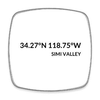 Coordonnées Simi Valley, Californie, États-Unis - Magnet carré - blanc - Devant