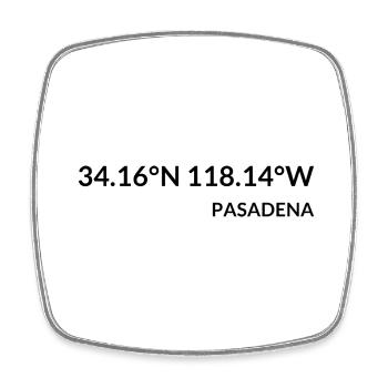 Pasadena, Californie, États-Unis Coordonnées - Magnet carré - blanc - Devant