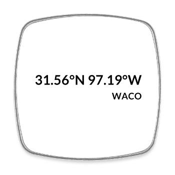 Coordonnées Waco, Texas, États-Unis - Magnet carré - blanc - Devant