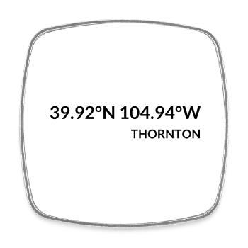 Coordonnées de Thornton, Colorado, États-Unis - Magnet carré - blanc - Devant