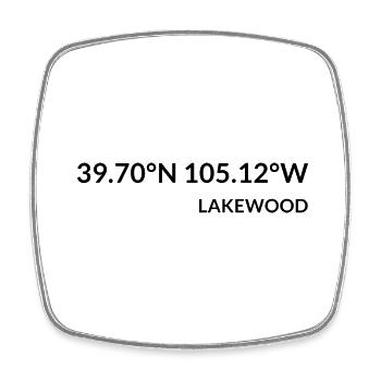 Lakewood, Colorado, États-Unis Coordonnées - Magnet carré - blanc - Devant