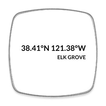 Coordonnées Elk Grove Californie États-Unis - Magnet carré - blanc - Devant