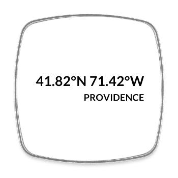 Providence Rhode Island USA Koordinaten - Viereckiger Kühlschrankmagnet - Weiß - Vorne