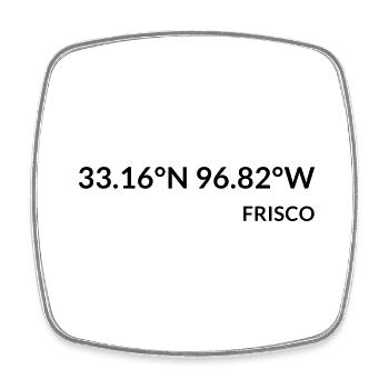 Coordonnées Frisco, Texas, États-Unis - Magnet carré - blanc - Devant