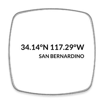 San Bernardino California USA Koordinaten - Viereckiger Kühlschrankmagnet - Weiß - Vorne