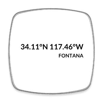 Fontana California USA Koordinaten - Viereckiger Kühlschrankmagnet - Weiß - Vorne
