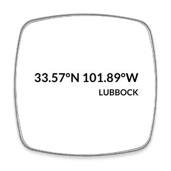 Coordonnées Lubbock, Texas, États-Unis - Magnet carré - blanc - Devant