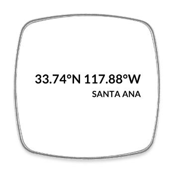 Santa Ana, Californie, États-Unis Coordonnées - Magnet carré - blanc - Devant