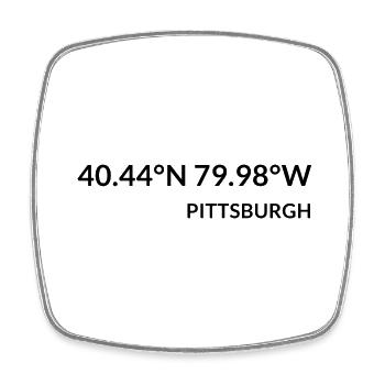 Pittsburgh Pennsylvania USA Koordinaten - Viereckiger Kühlschrankmagnet - Weiß - Vorne