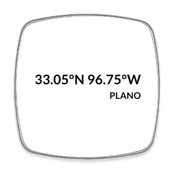 Coordonnées de Plano, Texas, États-Unis - Magnet carré - blanc - Devant