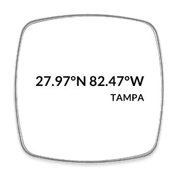 Tampa Florida USA Koordinaten - Viereckiger Kühlschrankmagnet - Weiß - Vorne