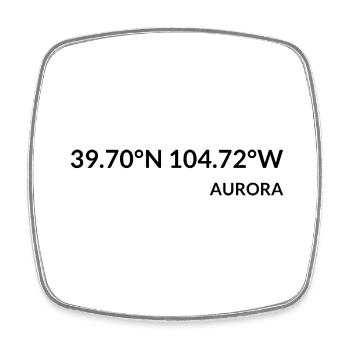 Aurora Colorado USA Koordinaten - Viereckiger Kühlschrankmagnet - Weiß - Vorne