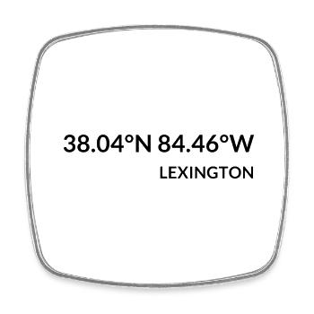 Lexington Kentucky USA Koordinaten - Viereckiger Kühlschrankmagnet - Weiß - Vorne