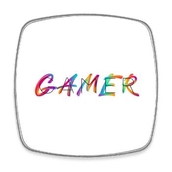 Gamer - Viereckiger Kühlschrankmagnet - Weiß - Vorne