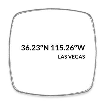Las Vegas Nevada USA Koordinaten - Viereckiger Kühlschrankmagnet - Weiß - Vorne