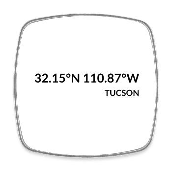 Tucson Arizona USA Koordinaten - Viereckiger Kühlschrankmagnet - Weiß - Vorne