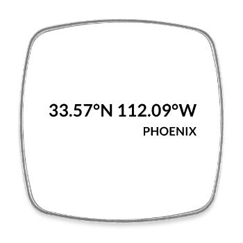 Phoenix Arizona USA Koordinaten - Viereckiger Kühlschrankmagnet - Weiß - Vorne