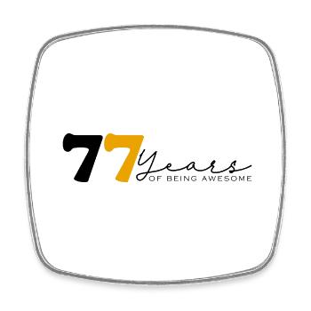 Vintage 1947 Funny 77 Year Old Bday Men Women - Square fridge magnet - white - Front