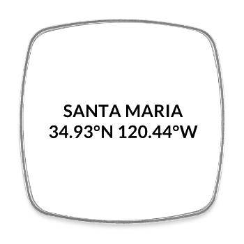 Santa Maria, Californie, États-Unis, Coordonnées - Magnet carré - blanc - Devant