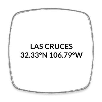 Las Cruces New Mexico USA Coordinates - Square fridge magnet - white - Front