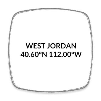 West Jordan, Utah, USA Coordinates - Square fridge magnet - white - Front