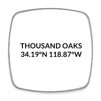 Thousand Oaks California USA Koordinaten - Viereckiger Kühlschrankmagnet - Weiß - Vorne