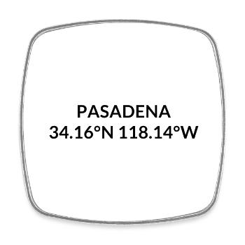 Coordonnées Pasadena, Californie, États-Unis - Magnet carré - blanc - Devant