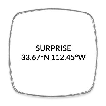 Surprise Arizona USA Coordinates - Square fridge magnet - white - Front