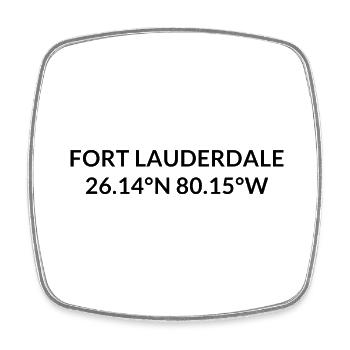 Fort Lauderdale Florida USA Koordinaten - Viereckiger Kühlschrankmagnet - Weiß - Vorne