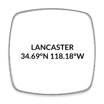Lancaster California USA Koordinaten - Viereckiger Kühlschrankmagnet - Weiß - Vorne