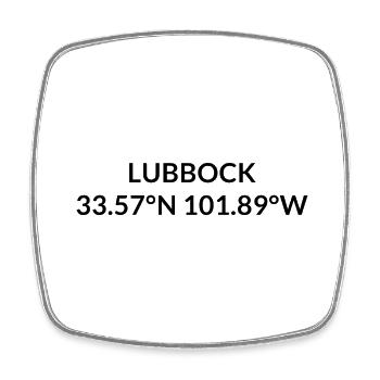 Lubbock Texas USA Koordinaten - Viereckiger Kühlschrankmagnet - Weiß - Vorne