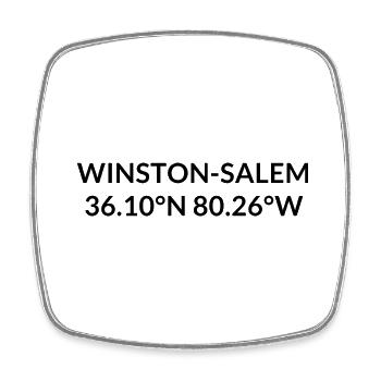 Winston-Salem, North Carolina, USA Coordinates - Square fridge magnet - white - Front