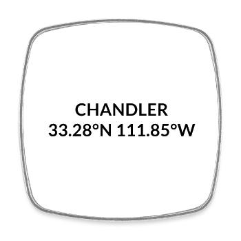 Chandler, Arizona, États-Unis Coordonnées - Magnet carré - blanc - Devant
