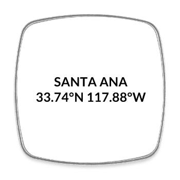 Santa Ana, Californie, États-Unis Coordonnées - Magnet carré - blanc - Devant