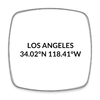 Los Angeles, California, United States Coordinates - Square fridge magnet - white - Front