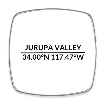 Jurupa Valley, Californie, États-Unis Coordonnées - Magnet carré - blanc - Devant