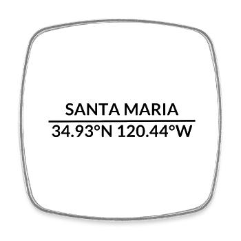 Santa Maria, Californie, États-Unis, Coordonnées - Magnet carré - blanc - Devant