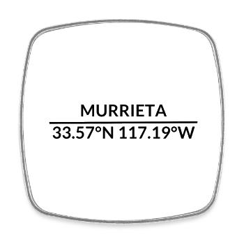 Murrieta, California, United States Coordinates - Square fridge magnet - white - Front