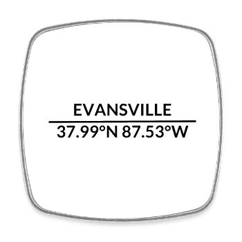 Coordonnées de Evansville, Indiana, États-Unis - Magnet carré - blanc - Devant