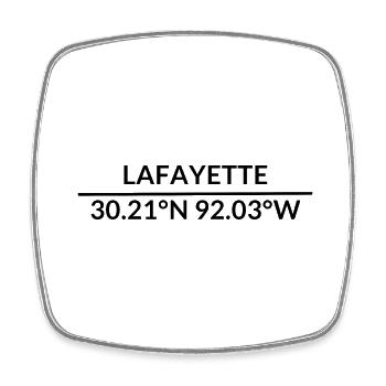 Lafayette, Louisiane, États-Unis Coordonnées - Magnet carré - blanc - Devant