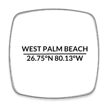 West Palm Beach Florida USA Koordinaten - Viereckiger Kühlschrankmagnet - Weiß - Vorne