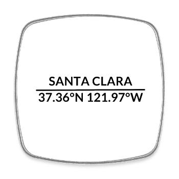 Coordonnées Santa Clara, Californie, États-Unis - Magnet carré - blanc - Devant