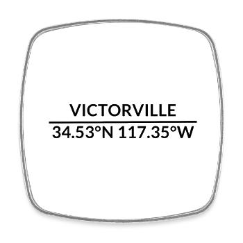 Victorville, California, United States Coordinates - Square fridge magnet - white - Front