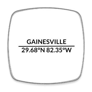 Coordonnées Gainesville, Floride, États-Unis - Magnet carré - blanc - Devant