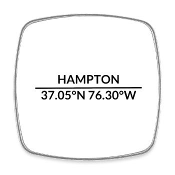 Coordonnées Hampton, Virginie, États-Unis - Magnet carré - blanc - Devant
