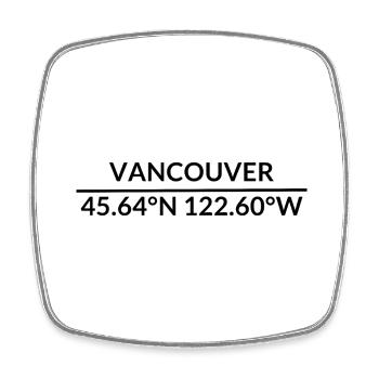 Vancouver Washington USA Koordinaten - Viereckiger Kühlschrankmagnet - Weiß - Vorne