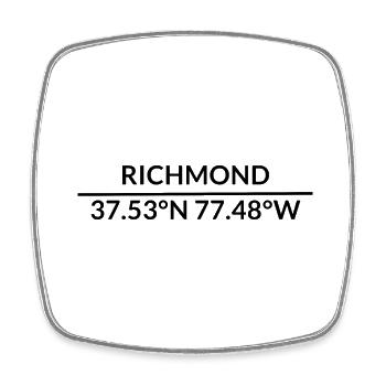 Coordonnées Richmond, Virginie, États-Unis - Magnet carré - blanc - Devant