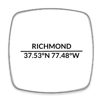 Coordonnées Richmond, Virginie, États-Unis - Magnet carré - blanc - Devant
