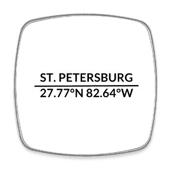 St. Petersburg Florida USA Koordinaten - Viereckiger Kühlschrankmagnet - Weiß - Vorne