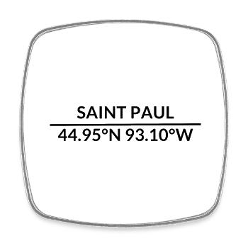 Saint Paul Minnesota USA Koordinaten - Viereckiger Kühlschrankmagnet - Weiß - Vorne